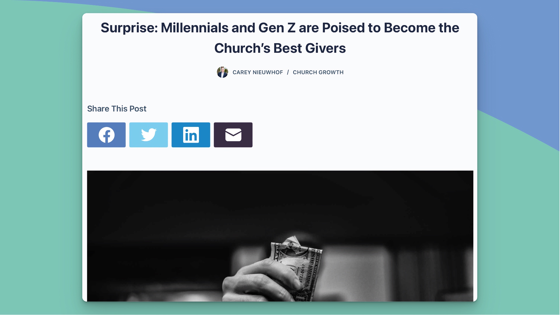 Surprise - Millennials and Gen Z are Poised to Become the Church’s Best Givers